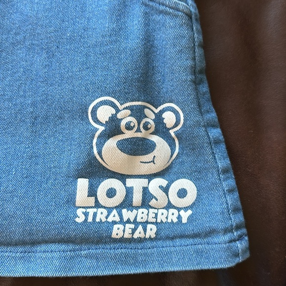 Cute Lotso Strawberry Bear Denim Jumper Dress - Picture 2 of 5